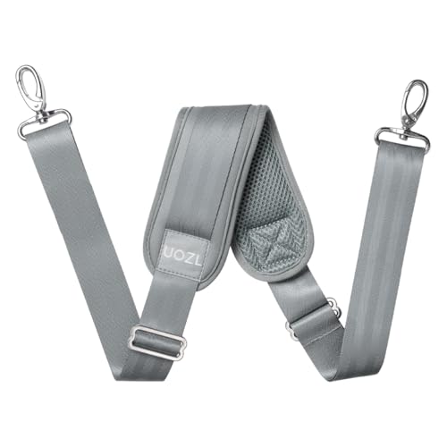Image of 59 Inch Shoulder Straps, Soft with Ultra-Thick Fixed Shoulder Pad, Two Way Independently Adjustable Buckle Replacement Straps for Laptop Bag Messenger Bag Tool Bag Luggage,Gray