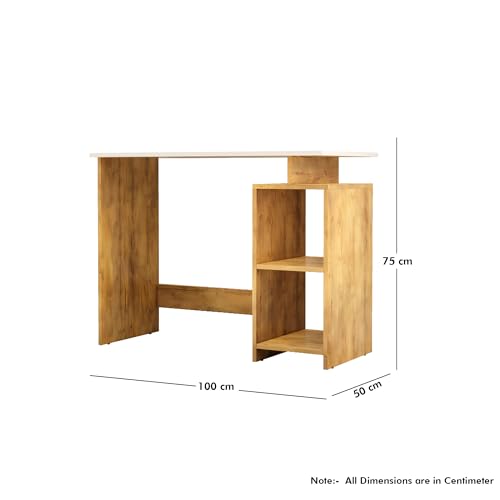 Image of Bniture Wooden Study Table for Home | Engineered Wood Laptop Study Table with Book Shelf | Multi Purpose Office Desk for Laptop & Computer| Workstation for Home & Office | Giant Wood & Frosty White
