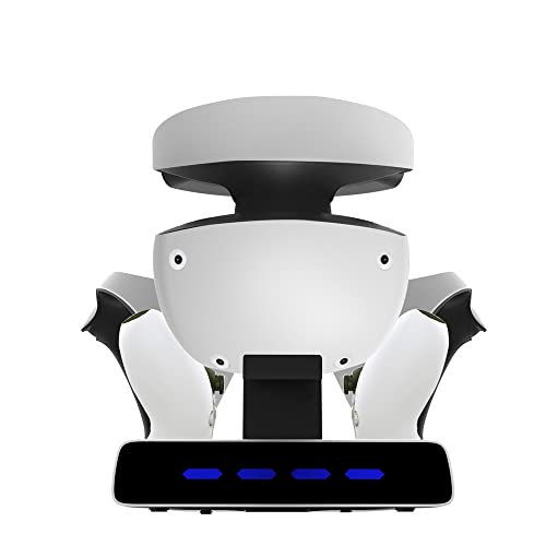 PSVR2充電用スタンド ストレージラック PSVR2充電スタンド 充電ドック ポータブル 充電ステーション PSVR2ヘッドセットスタンド コントローラー充電器とハブ PSVR2コントローラー充電器 充電ケーブル シートチャージャー 持ち運び便利（Amazon）