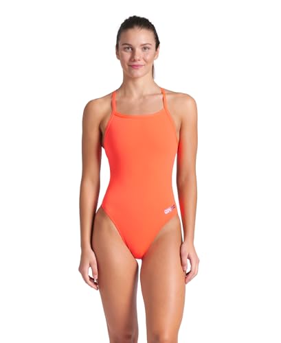 Image of Arena Women's Solid Team Swimsuit Challenge Back MaxLife Open Back Bathing Suit Athletic Swimwear