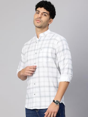 Image of Majestic Man Men's Pure Cotton Mandarin Collar Slim Fit Casual Shirt
