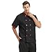 TopTie Unisex Short Sleeve Chef Coat Jacket, Black and Red