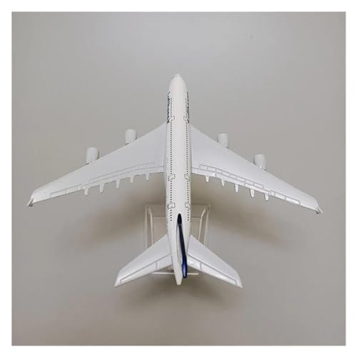 Modelo de avión Airbus A380 de Lufthansa réplica metálica de 16 cm coleccionable 3