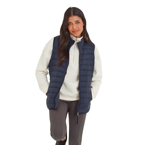 TOG24 Gibson Women's Lightweight Quilted Gilet Padded Puffer Vests Windproof Body Warmer Ladies Sleeveless Jacket Outerwear for Hiking Running Cycling Dark Indigo UK22