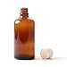 Mystic Moments Amber Glass Boston Round Bottle (With White Tamper Evident Cap & Dropper) (10) 100ml