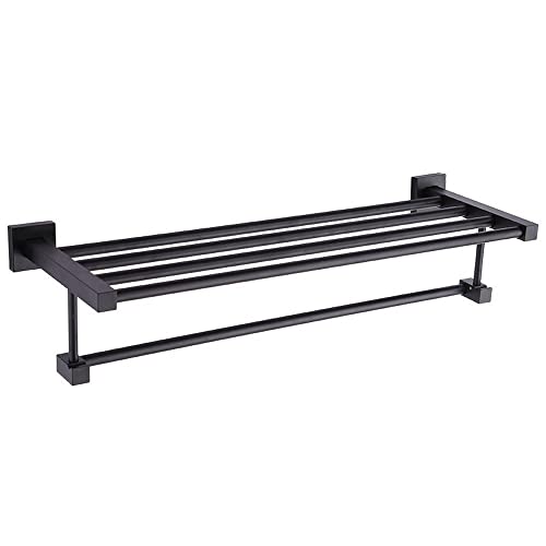 Étagère serviette pliante noire 40cm pour optimiser l'espace mural de douche - 2