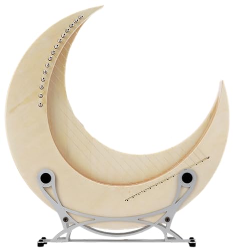 Gunjima 15弦ライアーハープ 楽器 Cトーンムーン チューニングレンチ ソングブック 予備弦付き 携帯 初心者や音楽愛好家向けの木製楽器 小型ハープ初心者向けポータブル簡単学習チンリラハープ (ピアノスタンドあり-C)