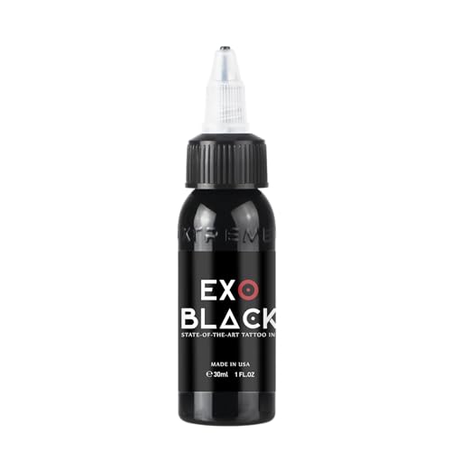 Xtreme EXO Black Tattoo Ink, Intense Darkness for Bold Fillings