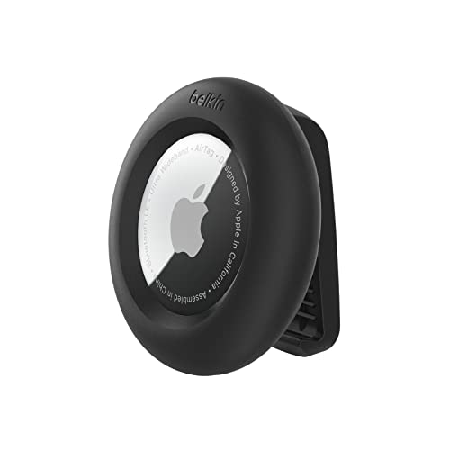 Coque AirTag anti-rayures avec clip de fixation rapide noir