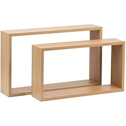 Estanteria Rectangular thesecrethome.es – Estante Rectangular - Estantería Balda Flotante Mueble Organización para Colgar - Set de 2 Tamaños - Baldas para Salón, Cocina, Habitación, Pasillo (Madera Natural)