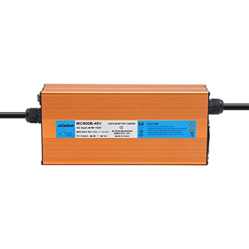 Xiixtoo 15 Amp 48 Volt Golf Cart Battery Charger Replacement Compatible For 48 Volt Club Car Golf Cart 3 Pin Round Plug #TOP3