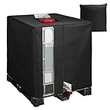 HZOUHONG IBC Tank Abdeckung Wassertank Schutzhülle 1000L Abdeckplane, 420D wasserdichte IBC Container Abdeckung UV Schutz Tote Cover Tankabdeckung Behälterabdeckung Bezug (120x100x116cm) Schwarz