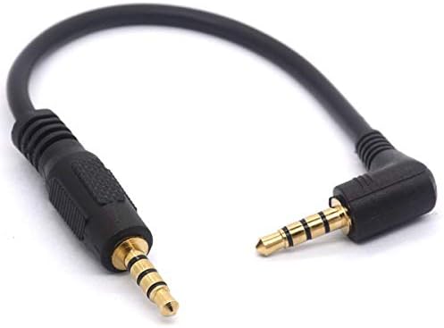 Cavo AUX Estensione 90° - 3,5 Mm Maschio A Femmina, Lunghezza 10 Cm, Per Collegamenti Angolati