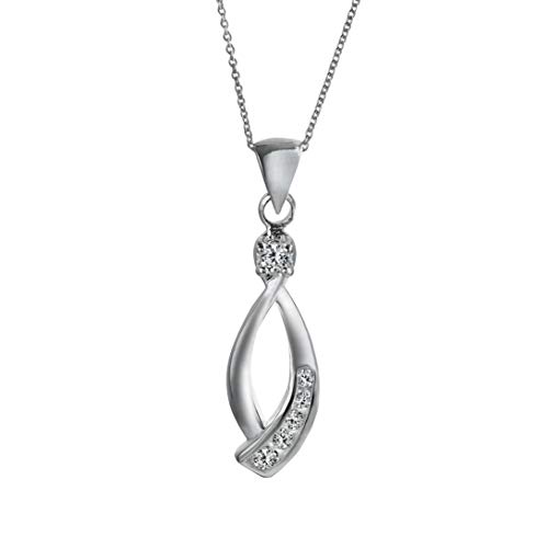 Collier argent 925 femme avec pendentif spirale en zirconium d'une brillance pure