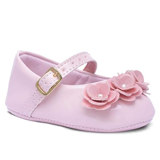 Sapatilha Bebe Pópidi Infantil Menina Mini Flores 01.08 (Rosa, BR, Bebê, Alfa, M)