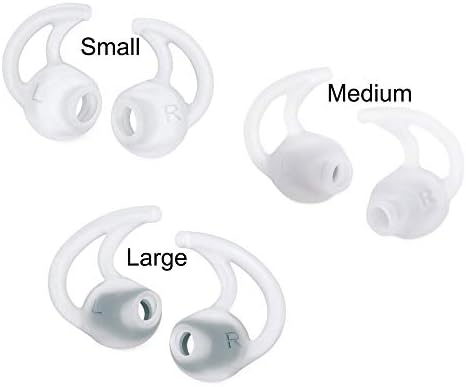 3 Pairs (S, M, L) Replacement Silicone Tips Compatible with Mix Bose StayHear Bose QC30 QuietControl 30 QC20 SIE2 IE3 IE2 MIE2 MIE2I in-Ear Earphones (White)