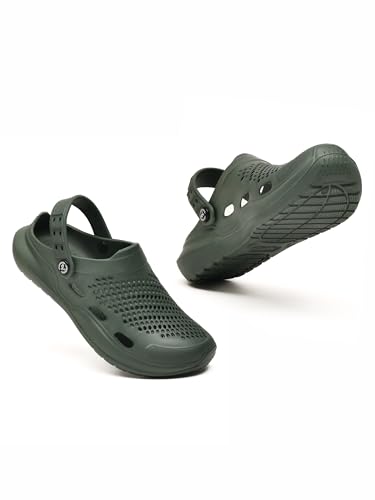 Image of Impakto Men's Clogs | Lightweight & Breathable EVA Waterproof Slip-Ons for Beach, Pool, Walking & Casual Use | Stylish and Skid Resistant with Backstrap | Quick Dry & Soft Cushioned Comfortable Mules