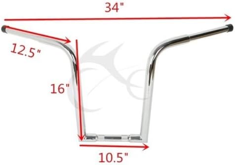 XFMT Fat 16" Rise Ape Hanger Bar Handlebar Fits For Harley Davidson FLST FXST Chopper Drag Bar