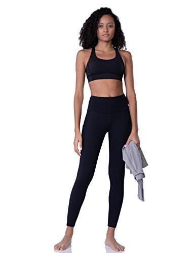 POSHDIVAH Ultra Soft Yoga Pants for Women High Waited Tummy Control Workout Leggings with Pockets Black M