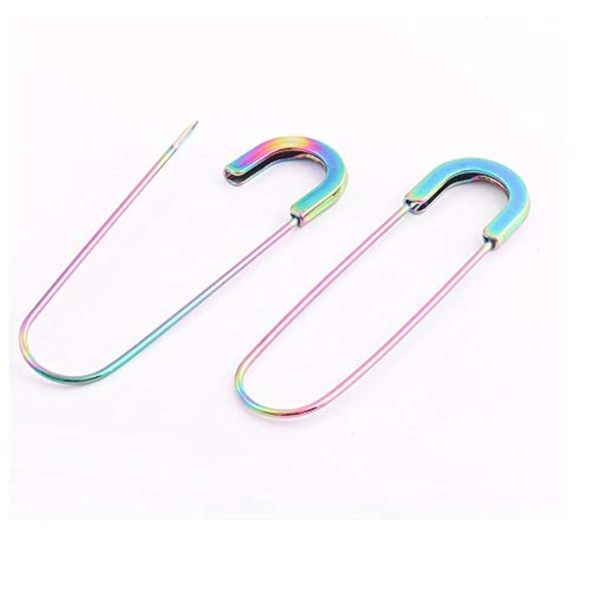10pcs Rainbow Colour Large Brooch Pins, Decorative Accessories