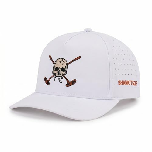 SHANKITGOLF White Skull Golf hat Adjustable one Size fits All