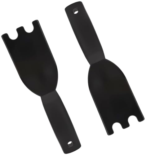 VNIDJGB Paquete de 2 raspadores de parrilla, espátula de nailon de agarre cómodo, espátula de parrilla resistente al calor, cepillo de limpieza para parrillas domésticas, herramienta fácil de limpiar