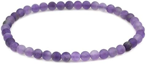 CHENYUE Gem Semi Precious Gemstone 4mm Round Beads Stretch Bracelet 7" Unisex