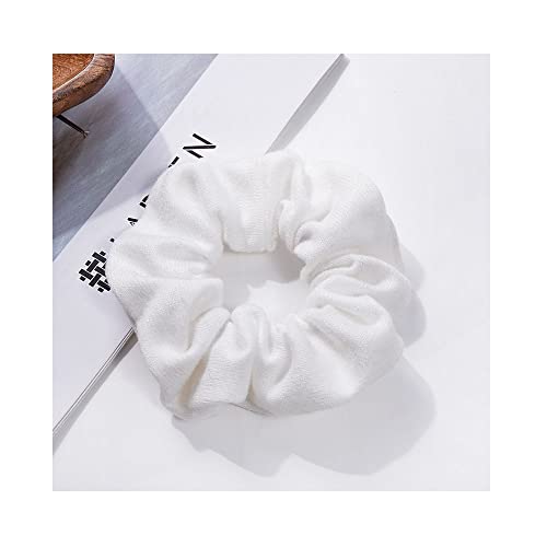 Scrunchies Hair Ties Soft Knitted Hair Bands Hair Scrunchie Holder Ponytail Scrunchy Hair Elastic For Women Ladies Cotton Scrunchy Medium Hair Accessories Black/White/Grey/Beige/Red (Soft Knitted Scrunchies Dark Colors) #TOP4