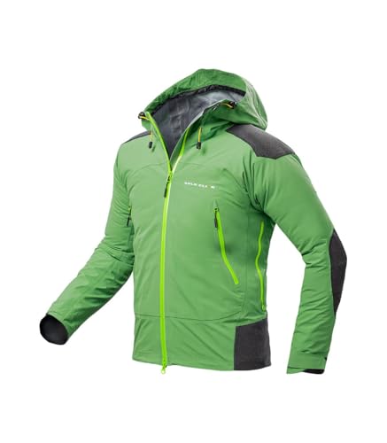 Solo Climb Chaqueta de Escalada y Alpinismo Impermeable y Cortaviento SPARTAN 3.0 Hombre - S, Verde