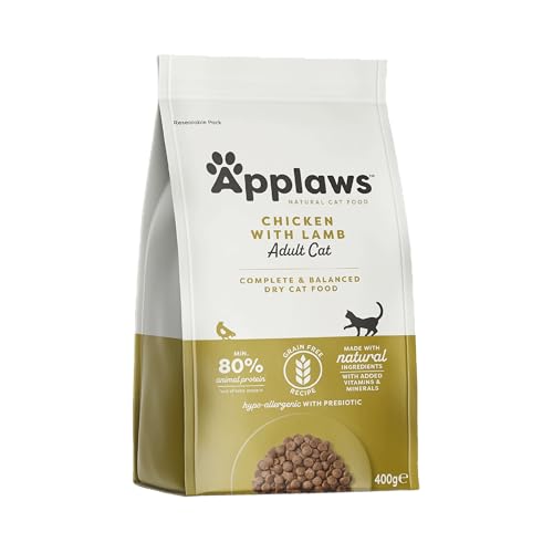Applaws Katzentrockenfutter Adult, Huhn mit Lamm, getreidefrei und komplett 400g (1 Packung)