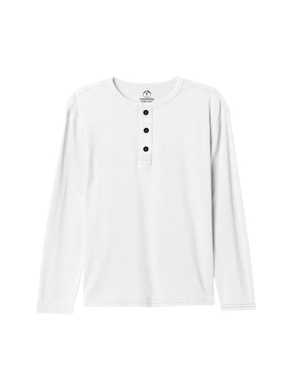 Image of LAZYCHUNKS T-Shirt for Men|Plain Henley Full Sleeve T Shirt|Cotton Blend T Shirt for Men|Men's T-Shirt|Tshirt for Men Stylish|T-Shirts for Men Regular Fit.