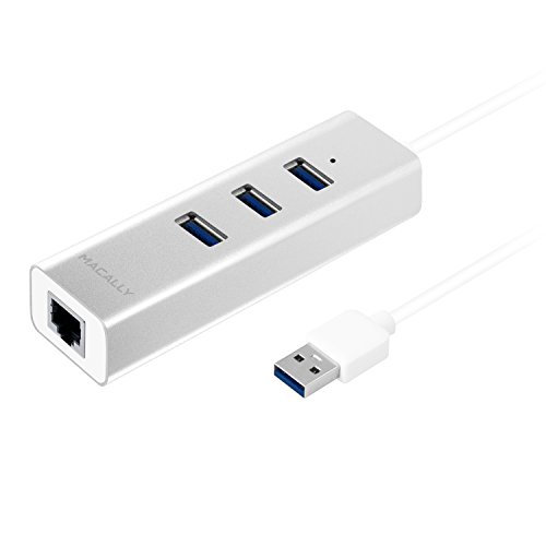 Macally 3-Port Usb 3.0 Portable Data Hub With Ethernet Network Lan Adapter For Macbook Pro / Air, Mac Pro / Mini, Imac, Xps, Surface Pro, Notebooks, Desktop Pcs, Usb Flash Drives, Etc. (U3Hubgba) #TOP22