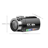 Cyfrowa Kamera Wideo 4K 64MP z Zoomem 28x, 3 -calowa Kamera Wideo Ekranu Obrotowego, LED LID do Podróży