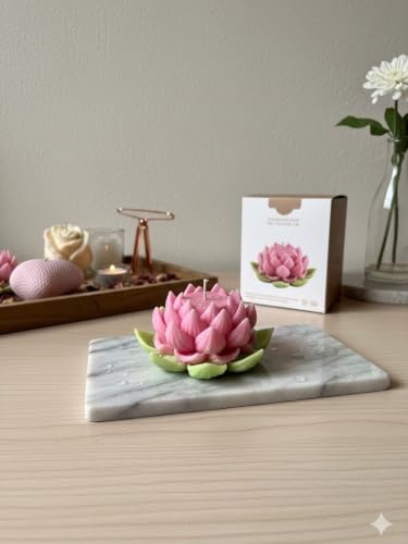 Image of Lotus Flower Candle Pink | Floral Design, Home Decor
