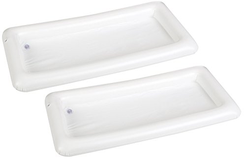 Greenco Inflatable Buffet and Salad Serving Bar With Drain Plug- White, 2 Count