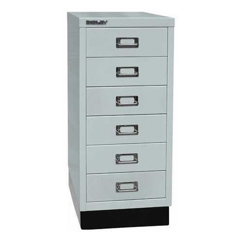 BISLEY | Serie 29 MultiDrawer™ | con zócalo | DIN A4 | 6 cajones | Gris Luminoso. ✅