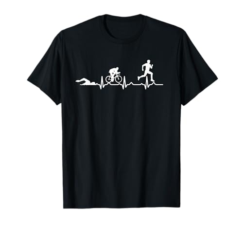 Athlètes du triathlon Heartbeat Swim Cycle Run T-Shirt