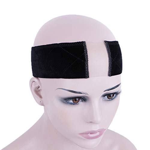 PHOCAS Wig Grip Headband With Lace Velvet Comfort Non Slip Wig Grip Band for Lace Fronts(Black)