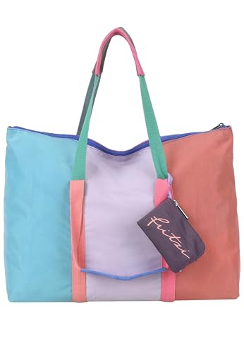 Sac épaule femme multicolore Fritzi cabas zippé grand volume 31x42x22.5 cm