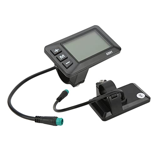 Aramox Display LCD GD01, Display per Bicicletta Elettrica Display LCD GD01 36V 48V Spina Impermeabile a 5 Pin per Manubrio da 22,2 Mm