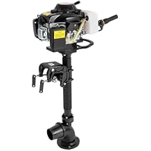 Outboard Motor, 4 Stroke 4HP 55CC Jet Pump Boat Engine Heavy Duty Fishing Boat Engine with Wind Cooling & CDI Ignition System for Inflatable Boats Fishing Boats Rubber Boats, 4500-5500 RPM