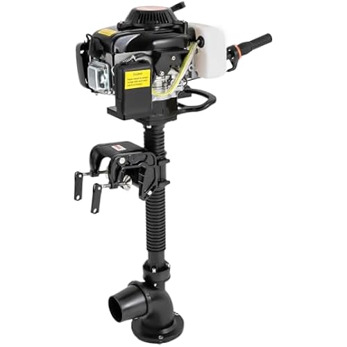 Outboard Motor, 4 Stroke 4HP 55CC Jet Pump Boat Engine Heavy Duty Fishing Boat Engine with Wind Cooling & CDI Ignition System for Inflatable Boats Fishing Boats Rubber Boats, 4500-5500 RPM