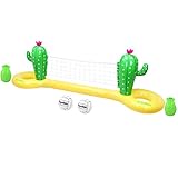 Juego de juguetes inflables: el juego flotante de piscina inflable incluye una cancha de voleibol y una pelota de voleibol.