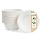 Love Nature Ökologische Einweg Suppenschalen aus Zuckerrohr Schnitzel - (350ml - 50 Stück) Suppenschüssel mit Langanhaltender Wärmespeicherung - Langlebige Suppenteller Einweg - Einwegschalen
