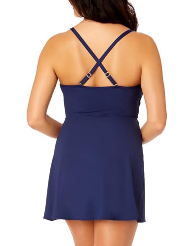 Lands' End Women's Skirted Wrap One Piece Swimsuit Swim Dress3