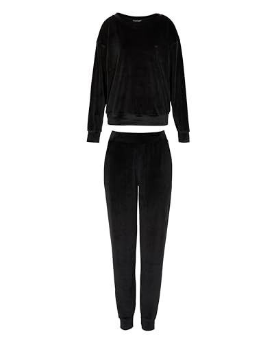 Emporio Armani Survêtement en chenille pour femme, Noir, M