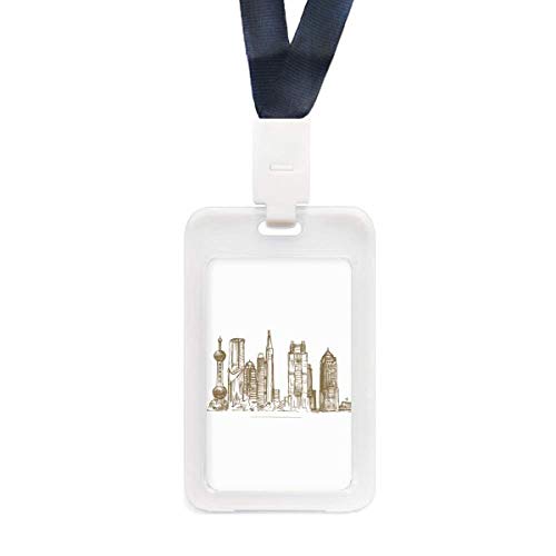 Porte-carte transparent au design croquis de Shanghai haute finition