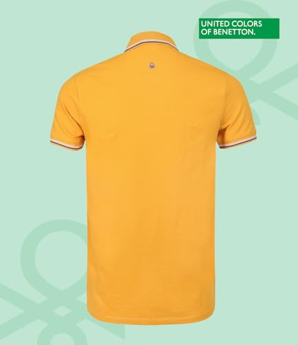 Image of United Colors of Benetton Polo T Shirt | Collar Tshirts | Half Sleeves Plain T Shirt | Solid Polo T-Shirt with Colored Collar Tipping
