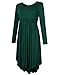 AMZ PLUS Women Plus Size High Low Dress Loose Swing Flare Dress Pleated Round Neck Casual Midi Dresses with Pockets 3/4 Green B 3XL