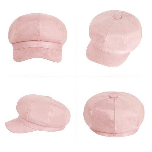 Gorra estilo Newsboy de ante sintético para mujer miniatura 4